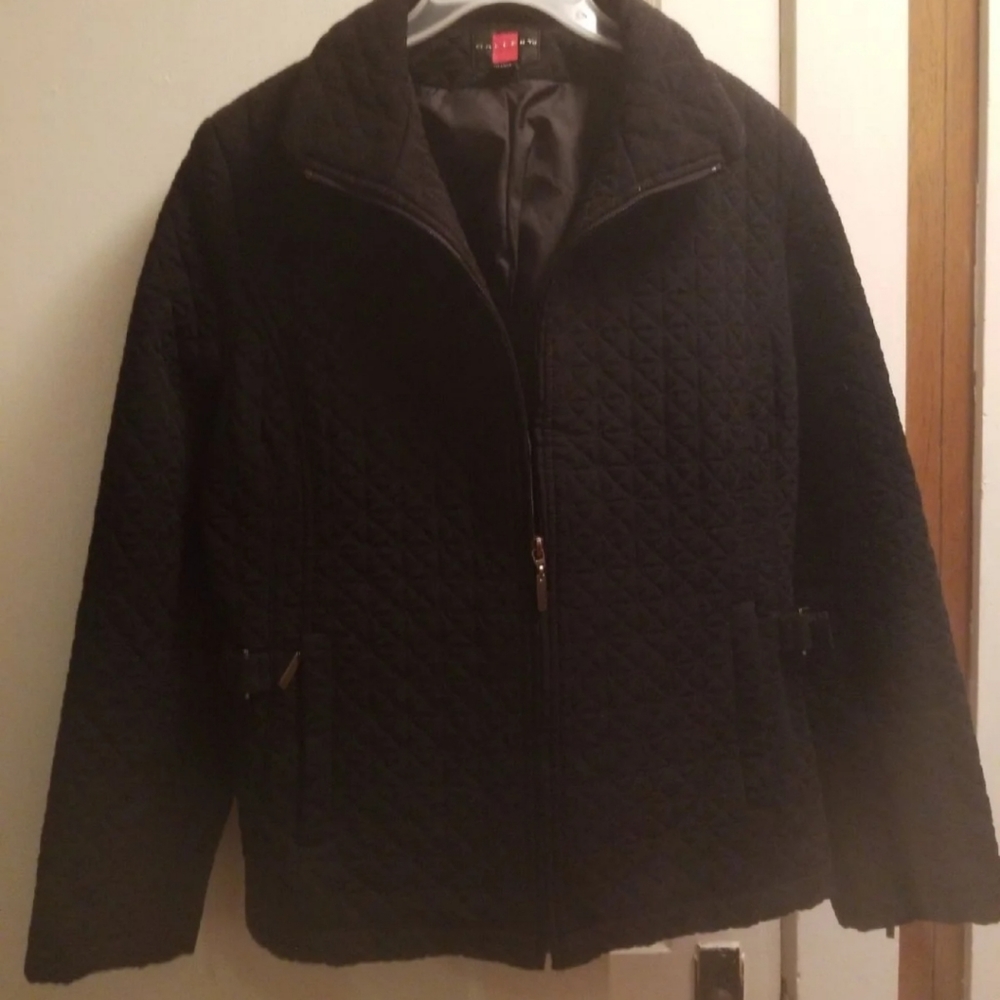 Women's large black quilted jacket